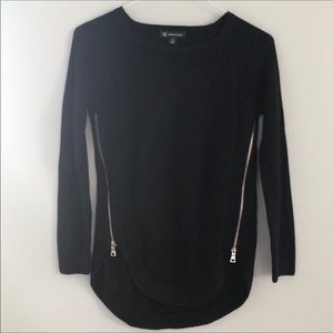 INC PETITE Waffle Knit Side ZIP Sweater